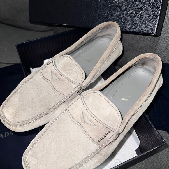 PRADA Men\'s Grey Suede Leather Loafers - Size 8.5 Italy / US 9.5-10 main image 7